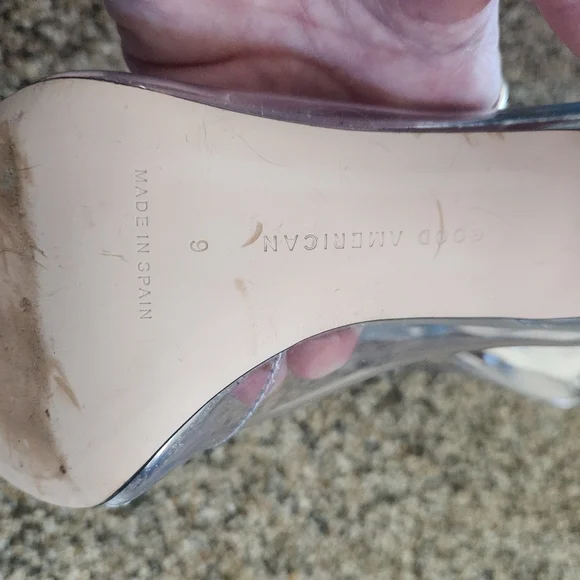 Good American Metallic Silver Heels, Size 9 - Picture 3 of 9